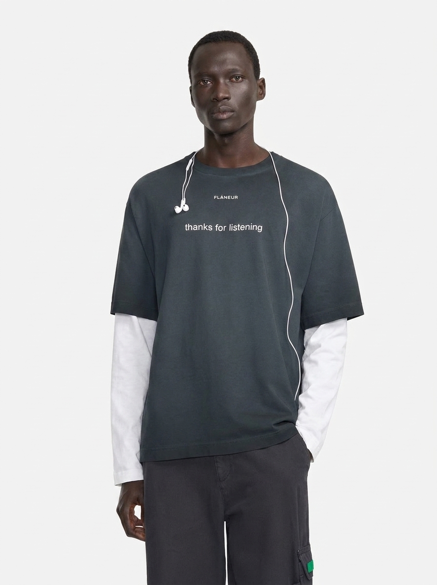 Listening T-Shirt | Washed Black