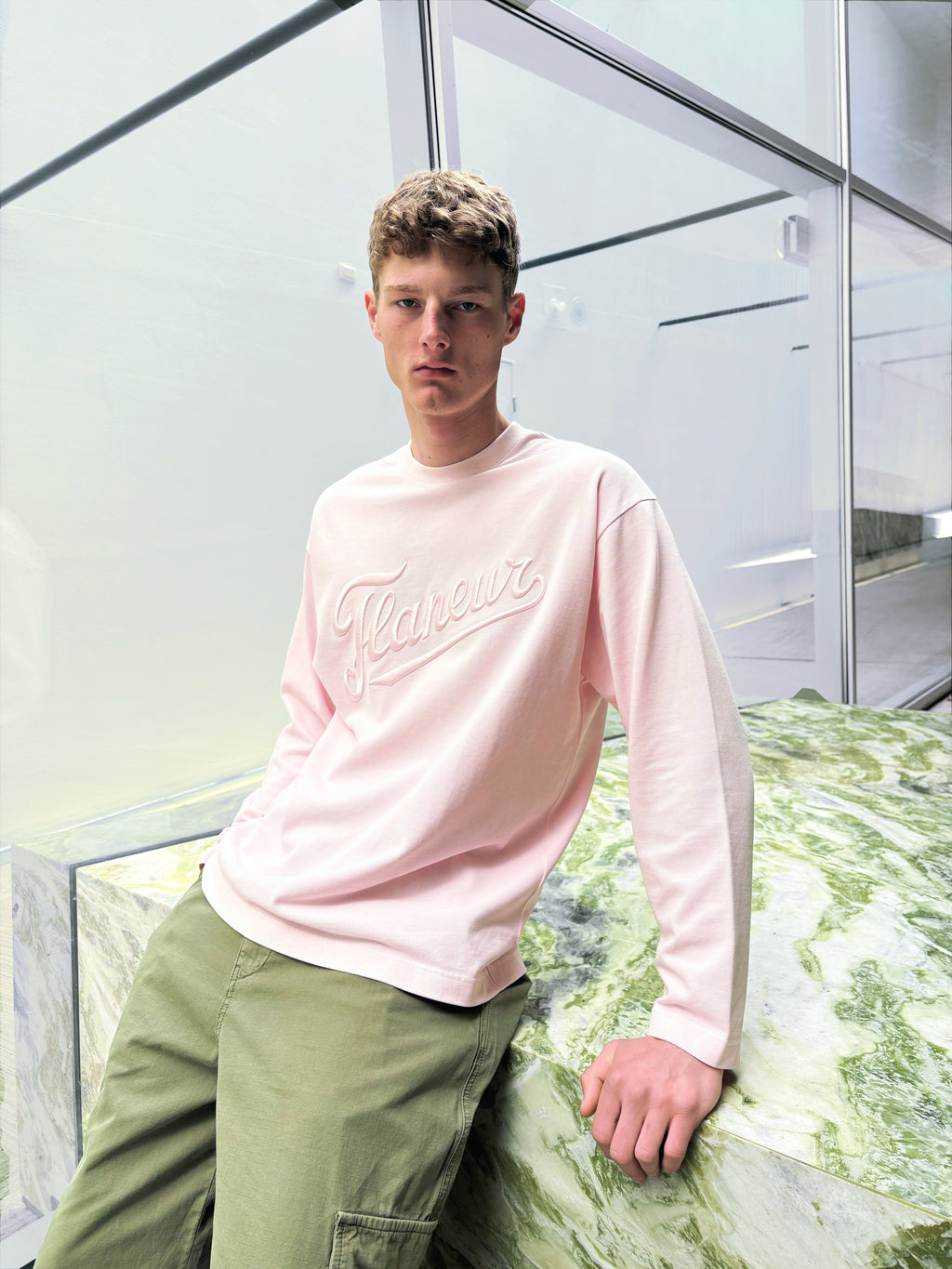 Embroidered Logo Long Sleeve | Pink